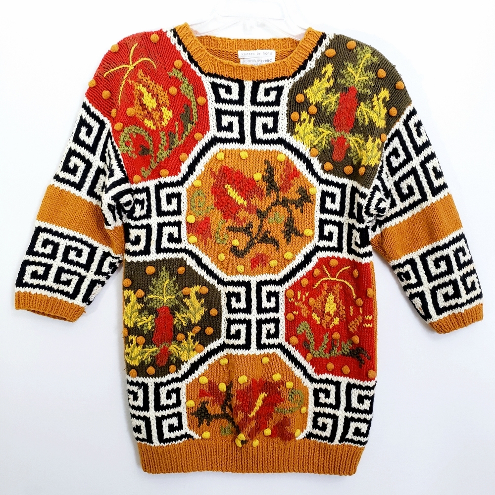 Vintage Jennifer Reed Petite, Hand knitted Textured Sweater